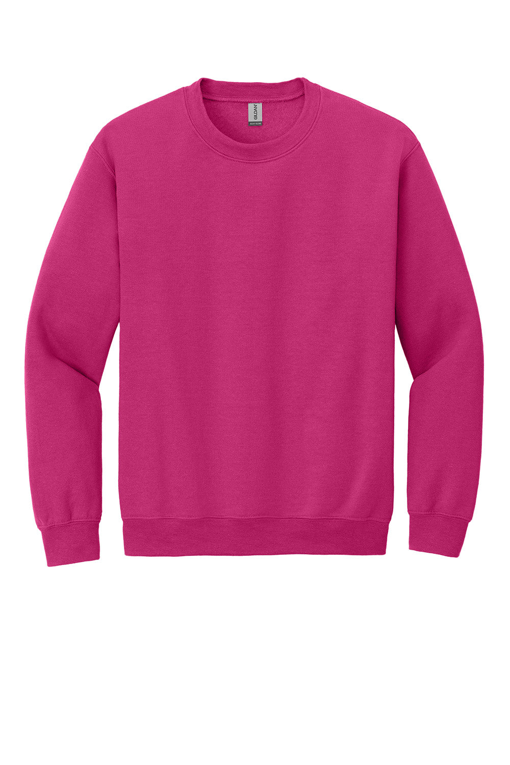 Gildan 18000/G180 Mens Pill Resistant Fleece Crewneck Sweatshirt Heliconia Pink Flat Front