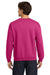 Gildan 18000/G180 Mens Pill Resistant Fleece Crewneck Sweatshirt Heliconia Pink Model Back