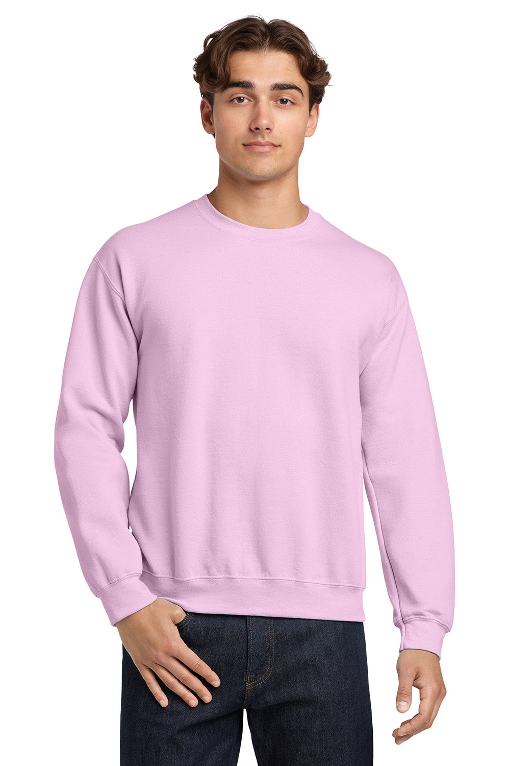 Gildan 18000 G180 Mens Light Pink Pill Resistant Fleece Crewneck Sweatshirt BigTopShirtShop