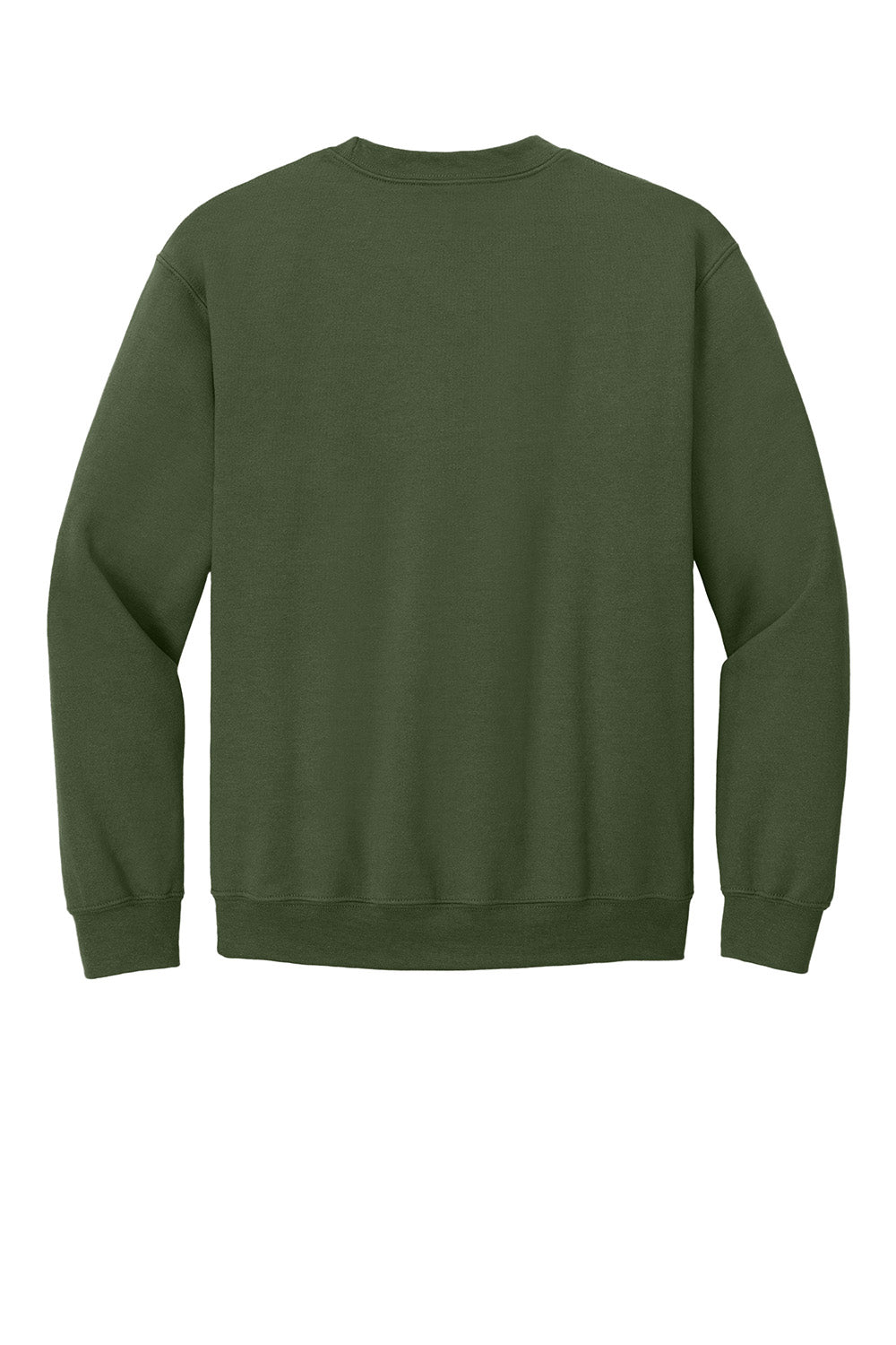 Gildan 18000/G180 Mens Pill Resistant Fleece Crewneck Sweatshirt Military Green Flat Back