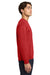 Gildan 18000/G180 Mens Pill Resistant Fleece Crewneck Sweatshirt Red Model Side