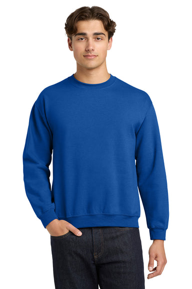 Gildan 18000/G180 Mens Pill Resistant Fleece Crewneck Sweatshirt Royal Blue Model Front