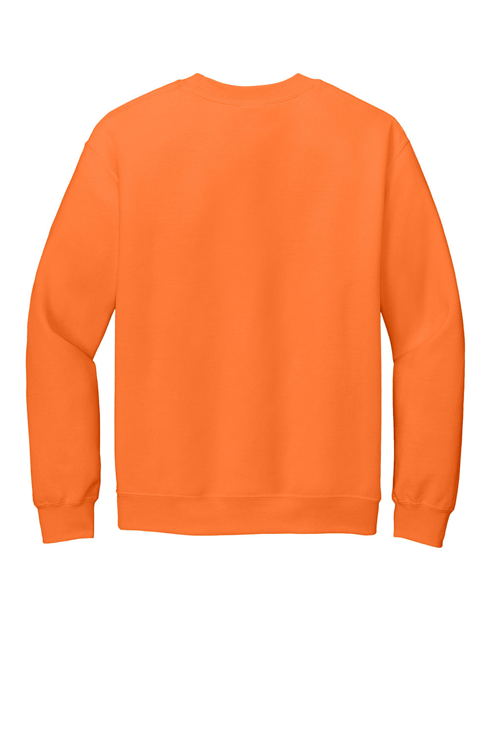 Gildan 18000/G180 Mens Pill Resistant Fleece Crewneck Sweatshirt Safety Orange Flat Back