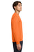 Gildan 18000/G180 Mens Pill Resistant Fleece Crewneck Sweatshirt Safety Orange Model Side