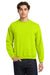 Gildan 18000/G180 Mens Pill Resistant Fleece Crewneck Sweatshirt Safety Green Model Front