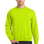 Gildan Mens Pill Resistant Fleece Crewneck Sweatshirt - Safety Green