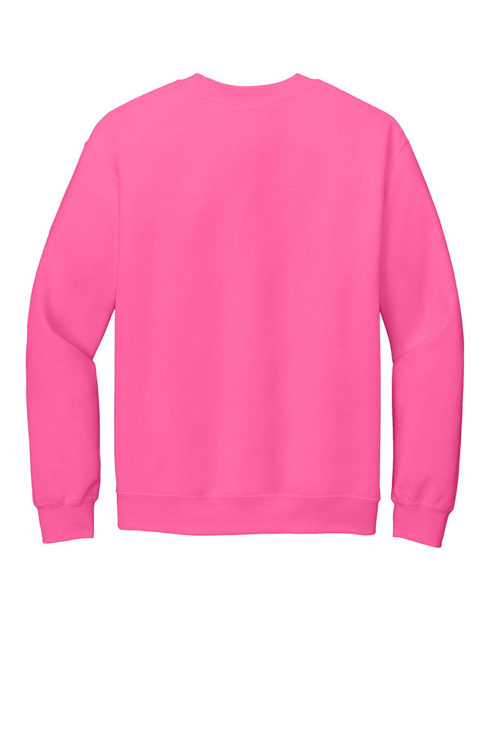 Gildan 18000/G180 Mens Pill Resistant Fleece Crewneck Sweatshirt Safety Pink Flat Back