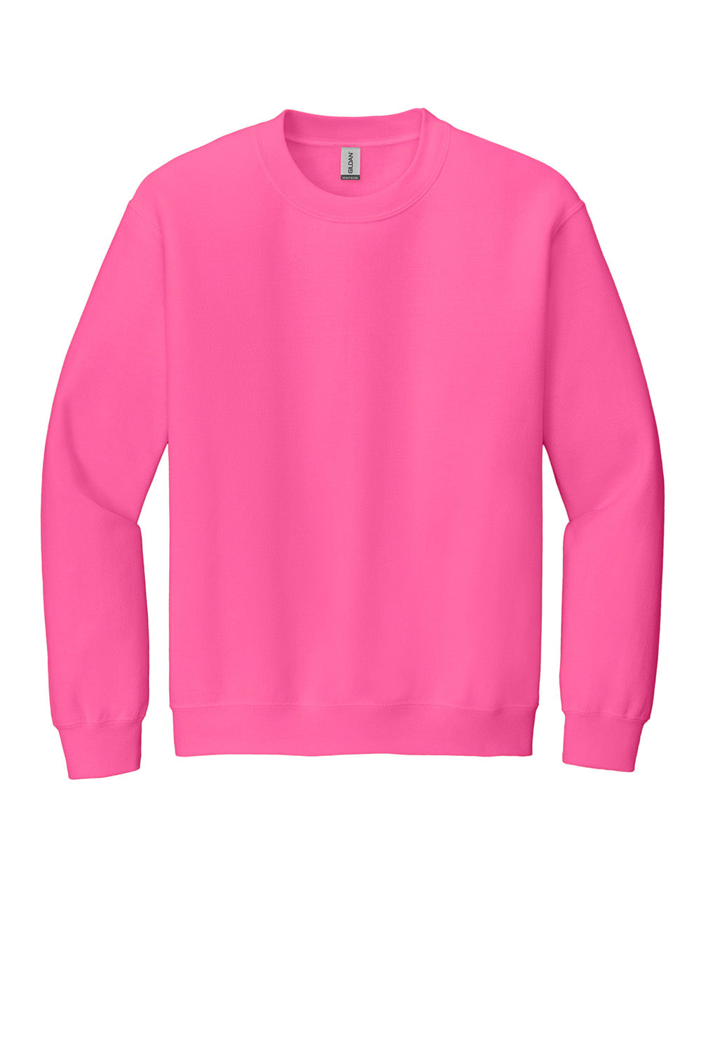 Gildan 18000/G180 Mens Pill Resistant Fleece Crewneck Sweatshirt Safety Pink Flat Front