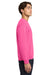 Gildan 18000/G180 Mens Pill Resistant Fleece Crewneck Sweatshirt Safety Pink Model Side