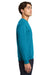 Gildan 18000/G180 Mens Pill Resistant Fleece Crewneck Sweatshirt Sapphire Blue Model Side