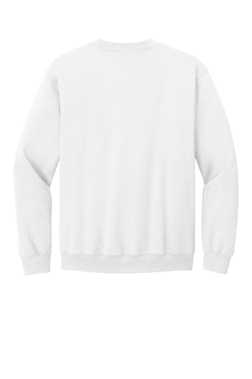 Gildan 18000/G180 Mens Pill Resistant Fleece Crewneck Sweatshirt White Flat Back