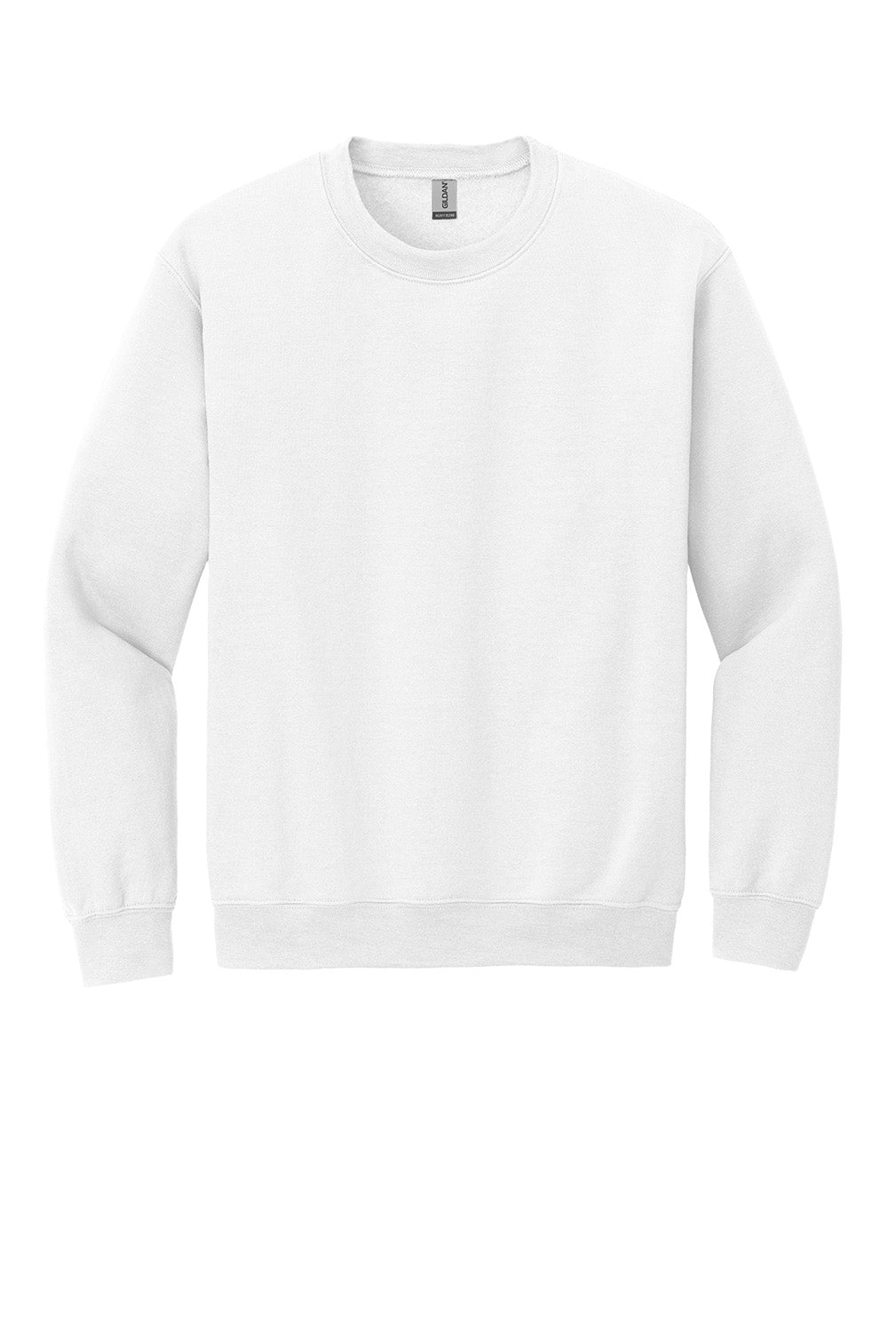 Gildan 18000/G180 Mens Pill Resistant Fleece Crewneck Sweatshirt White Flat Front