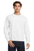 Gildan 18000/G180 Mens Pill Resistant Fleece Crewneck Sweatshirt White Model Front