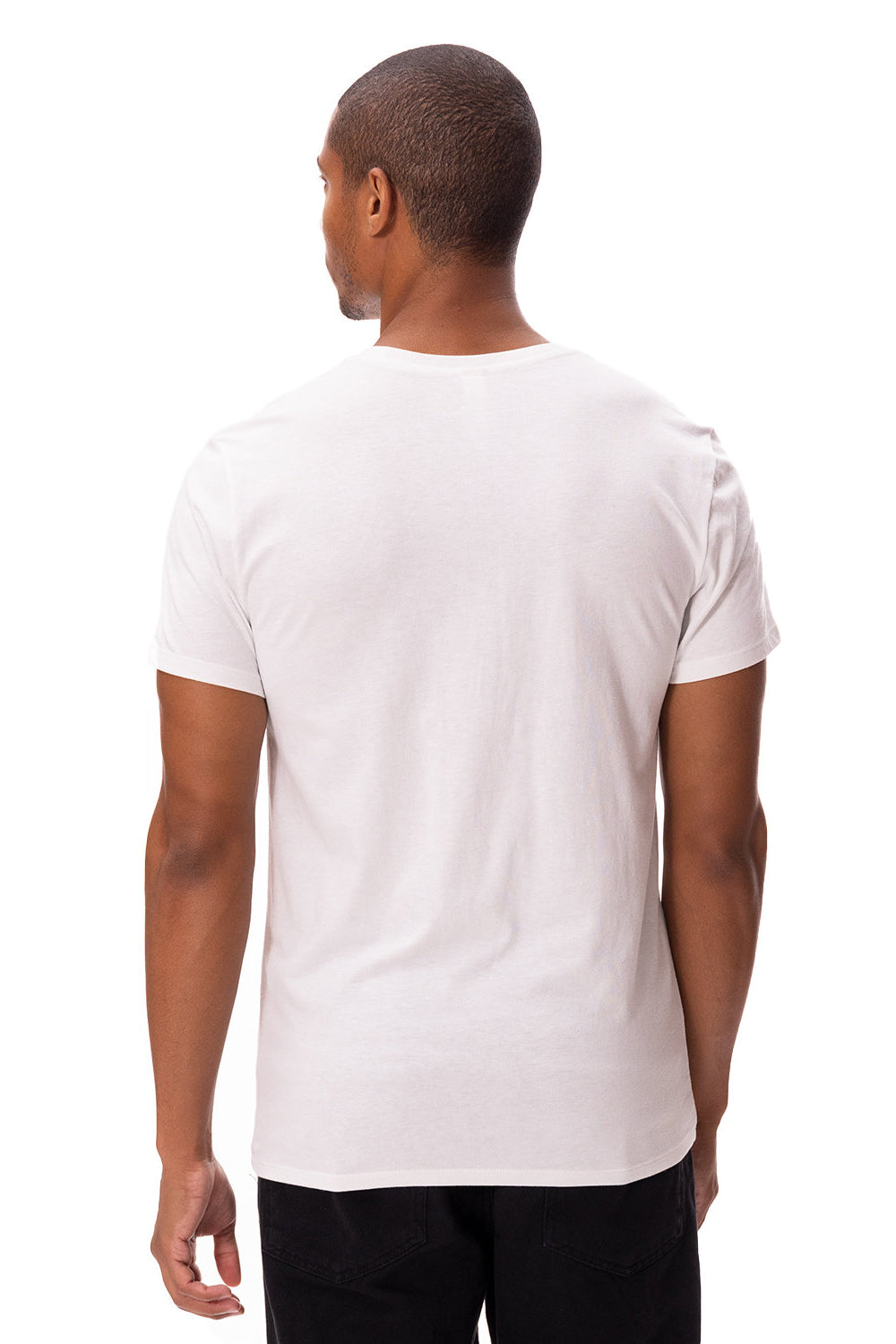 Threadfast Apparel 180A Mens Ultimate Short Sleeve Crewneck T-Shirt White Model Back