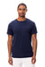 Threadfast Apparel 180A Mens Ultimate Short Sleeve Crewneck T-Shirt Midnight Navy Blue Model Front