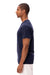 Threadfast Apparel 180A Mens Ultimate Short Sleeve Crewneck T-Shirt Midnight Navy Blue Model Side