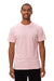 Threadfast Apparel 180A Mens Ultimate Short Sleeve Crewneck T-Shirt Powder Pink Model Front