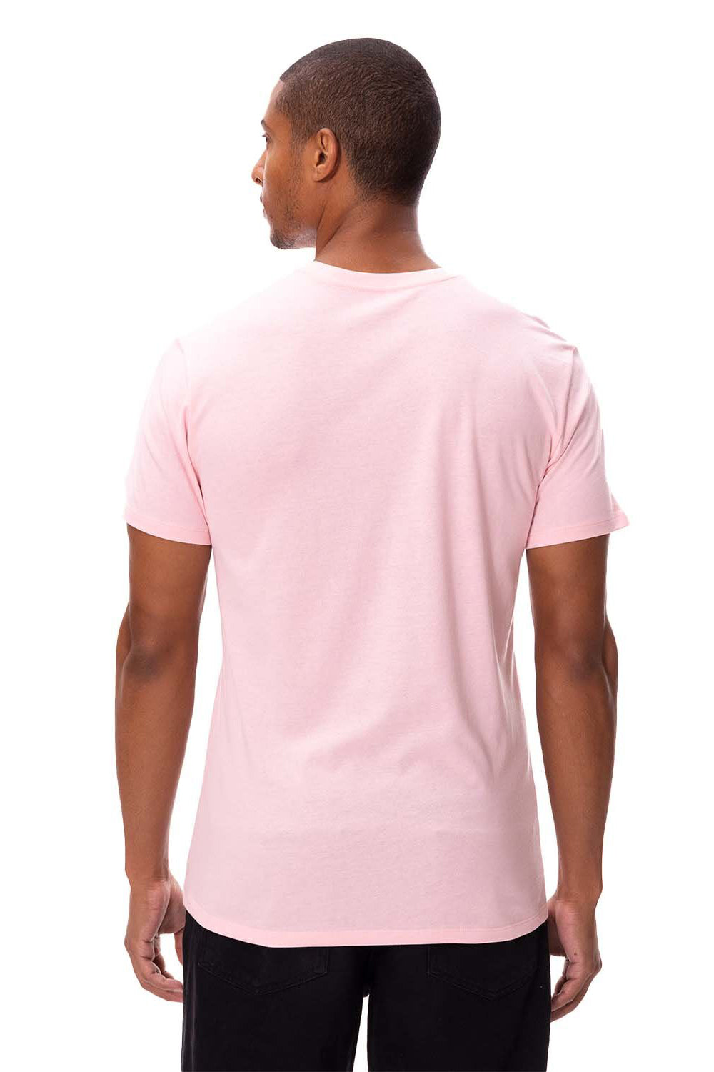 Threadfast Apparel 180A Mens Ultimate Short Sleeve Crewneck T-Shirt Powder Pink Model Back