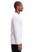 Threadfast Apparel 180LS Mens Ultimate Long Sleeve Crewneck T-Shirt White Model Side