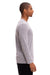 Threadfast Apparel 180LS Mens Ultimate Long Sleeve Crewneck T-Shirt Heather Grey Model Side