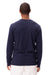 Threadfast Apparel 180LS Mens Ultimate Long Sleeve Crewneck T-Shirt Midnight Navy Blue Model Back