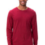 Threadfast Apparel Mens Ultimate Long Sleeve Crewneck T-Shirt - Burgundy