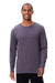 Threadfast Apparel 180LS Mens Ultimate Long Sleeve Crewneck T-Shirt Coal Grey Model Front