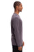 Threadfast Apparel 180LS Mens Ultimate Long Sleeve Crewneck T-Shirt Coal Grey Model Side