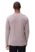 Threadfast Apparel 180LS Mens Ultimate Long Sleeve Crewneck T-Shirt Smoke Grey Model Back