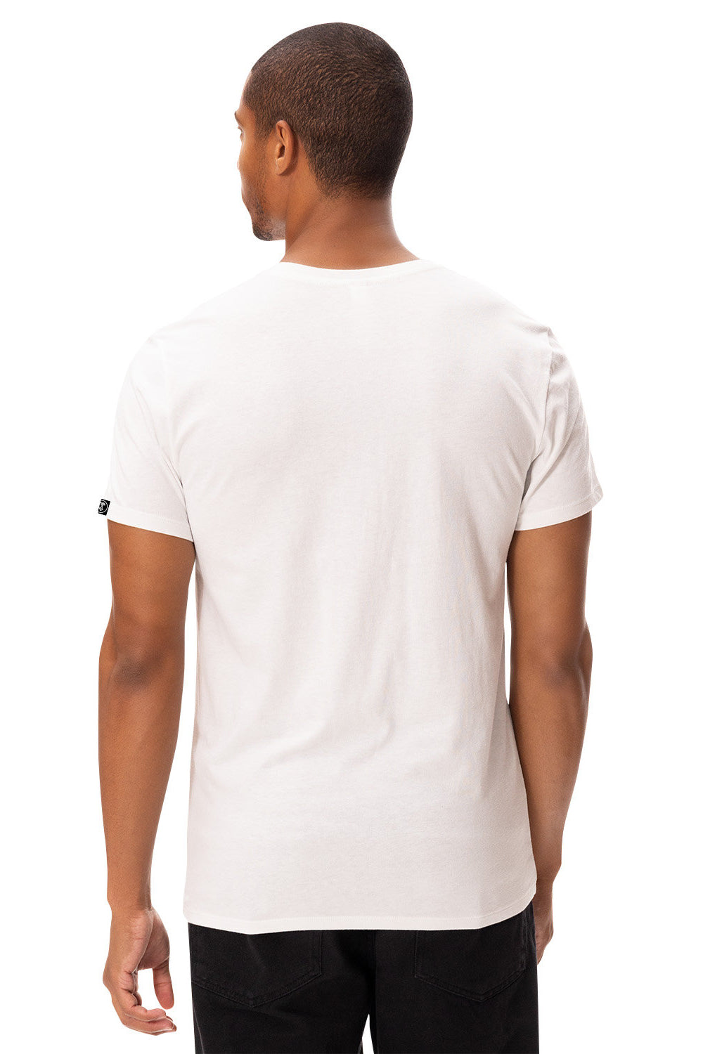 Threadfast Apparel 180NFC Mens Ultimate NFC Short Sleeve Crewneck T-Shirt White Model Back