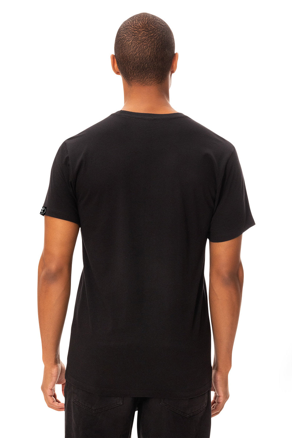 Threadfast Apparel 180NFC Mens Ultimate NFC Short Sleeve Crewneck T-Shirt Black Model Back