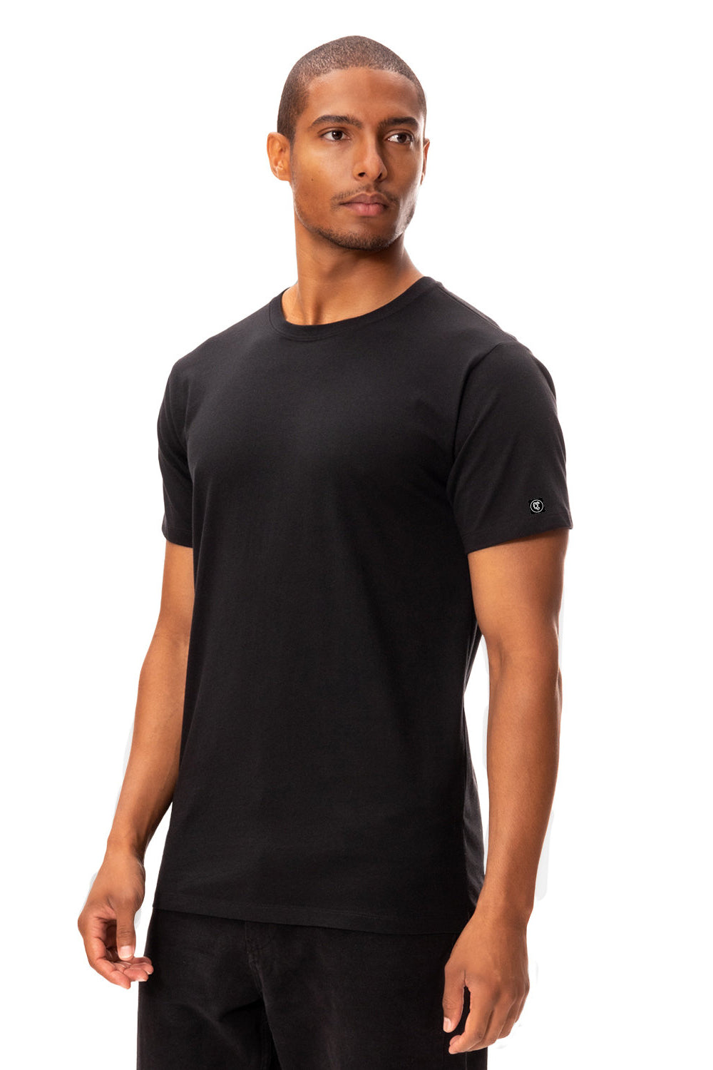 Threadfast Apparel 180NFC Mens Ultimate NFC Short Sleeve Crewneck T-Shirt Black Model 3q