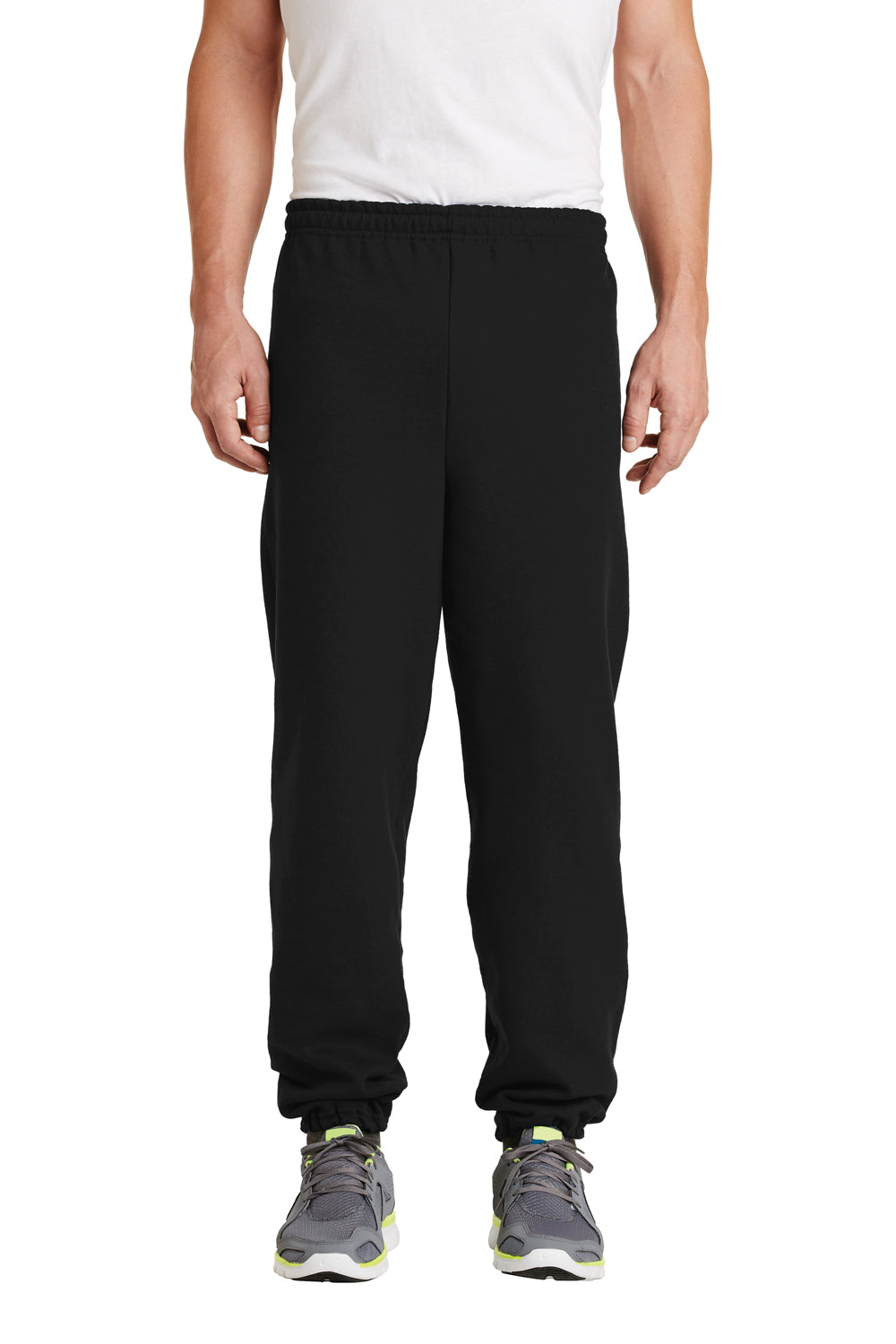 Gildan 18200 Mens Heavy Blend Sweatpants Black Model Front