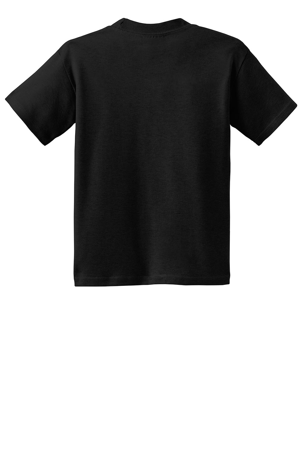 Hanes 5370 Youth EcoSmart Short Sleeve Crewneck T-Shirt Black Flat Back