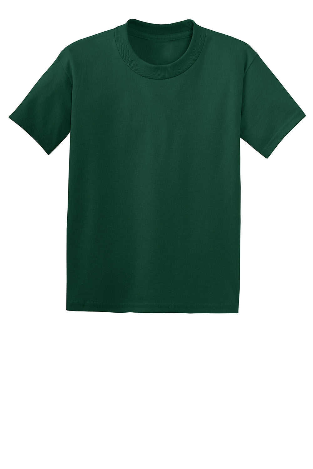 Hanes 5370 Youth EcoSmart Short Sleeve Crewneck T-Shirt Deep Forest Green Flat Front