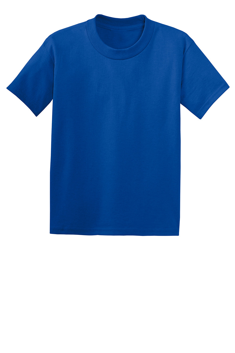 Hanes 5370 Youth EcoSmart Short Sleeve Crewneck T-Shirt Deep Royal Blue Flat Front