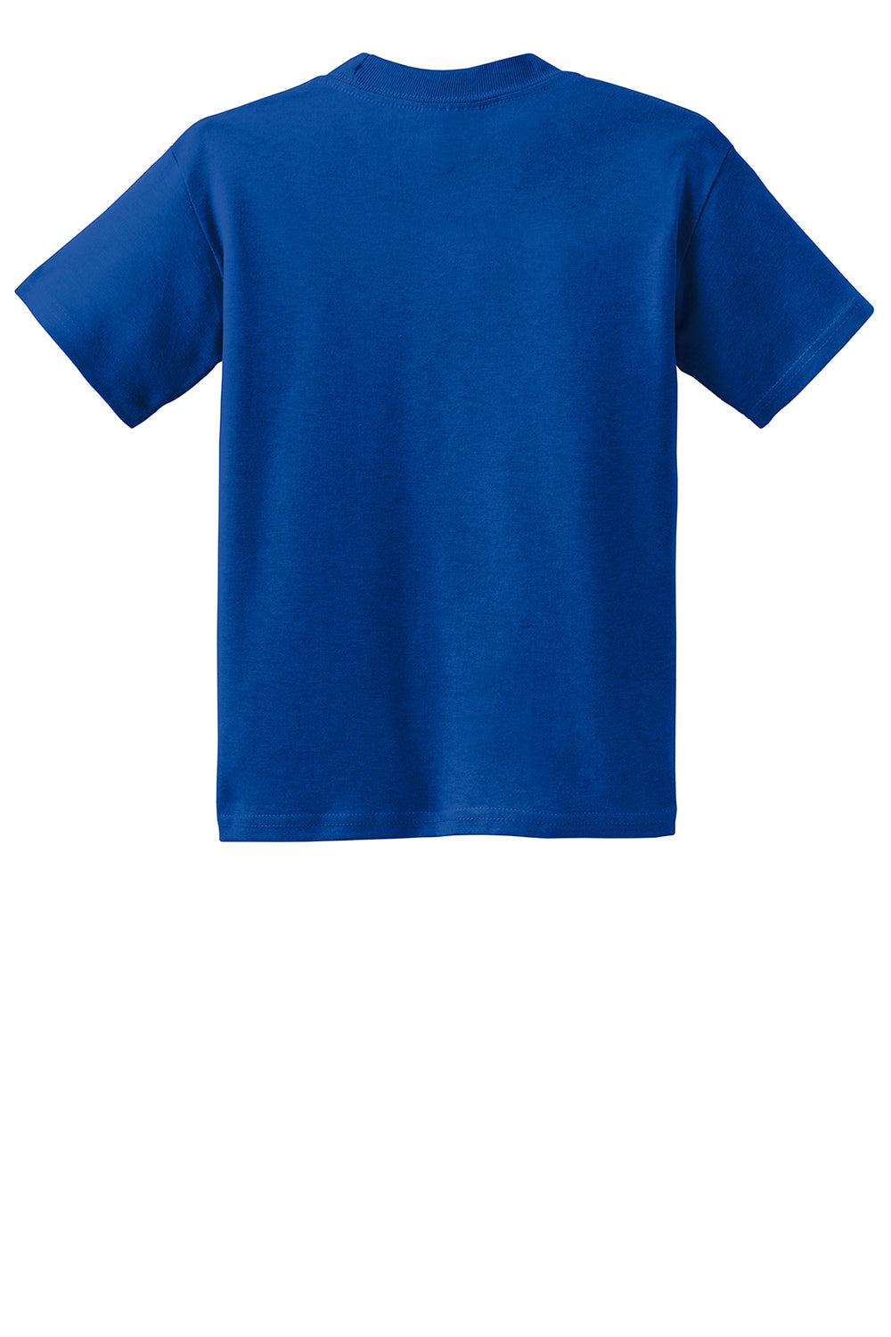 Hanes 5370 Youth EcoSmart Short Sleeve Crewneck T-Shirt Deep Royal Blue Flat Back