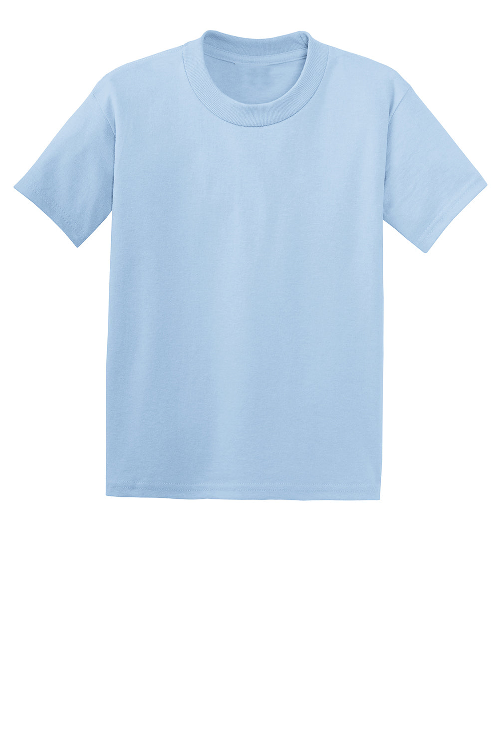 Hanes 5370 Youth EcoSmart Short Sleeve Crewneck T-Shirt Light Blue Flat Front