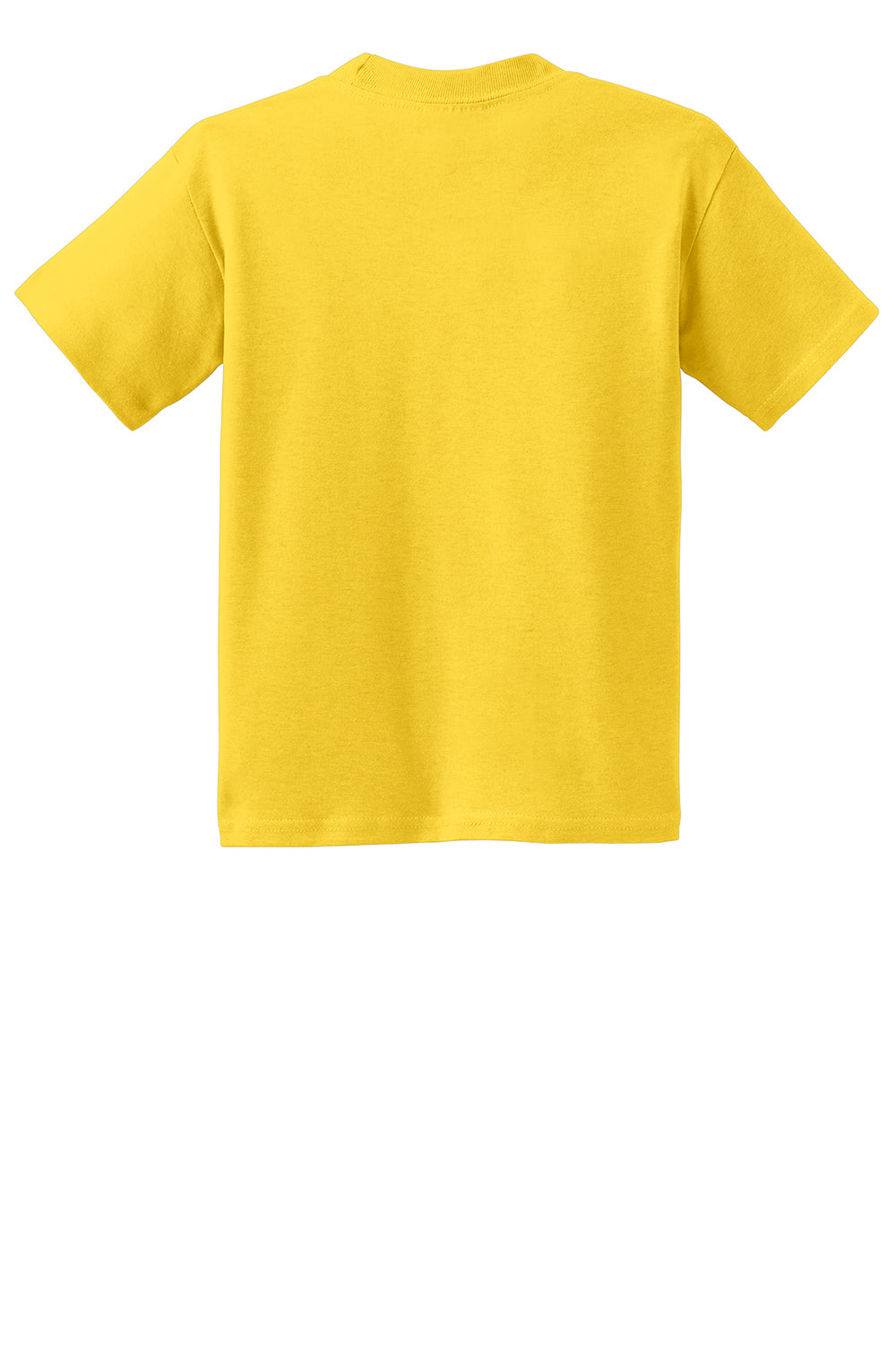 Hanes 5370 Youth EcoSmart Short Sleeve Crewneck T-Shirt Yellow Flat Back