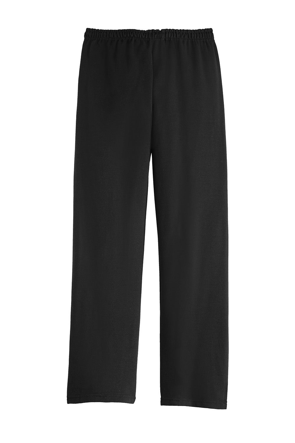 Gildan 18400 Mens Heavy Blend Open Bottom Sweatpants Black Flat Back