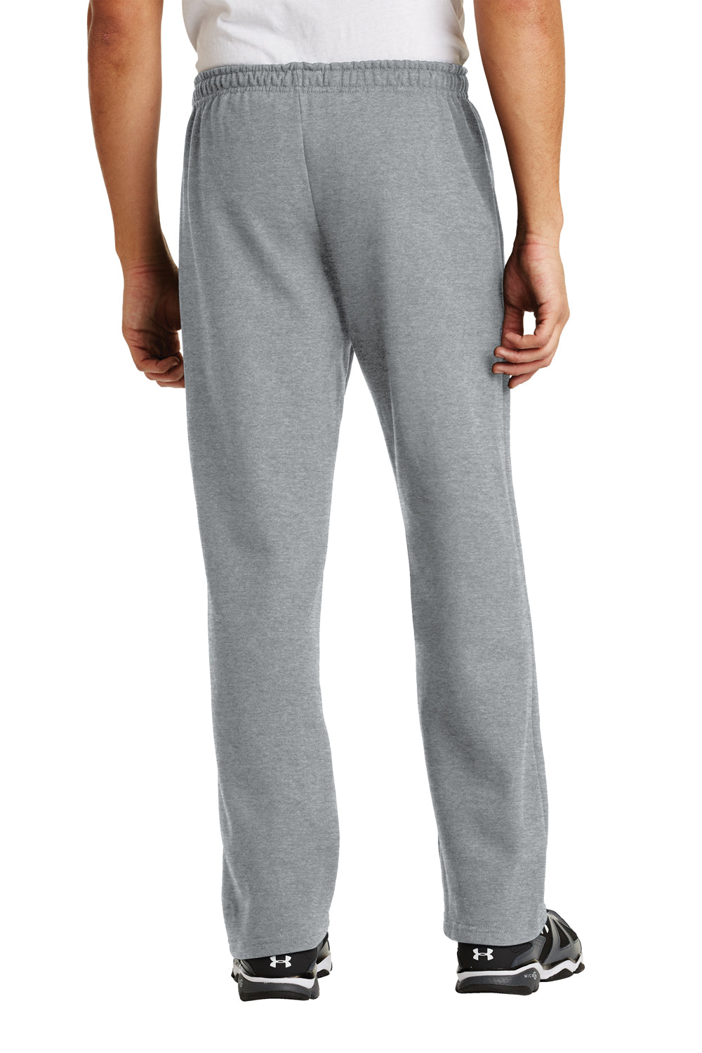 Gildan 18400 Mens Heavy Blend Open Bottom Sweatpants Sport Grey Model Back