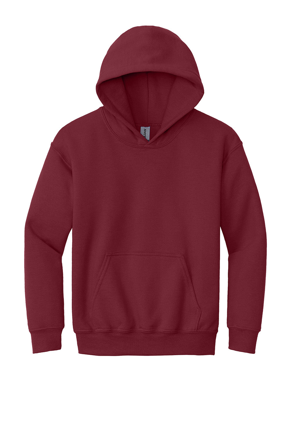 Gildan 18500B/G185B Youth Pill Resistant Hooded Sweatshirt Hoodie w/ Pouch Pocket Cardinal Red Flat Front