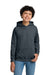 Gildan 18500B/G185B Youth Pill Resistant Hooded Sweatshirt Hoodie w/ Pouch Pocket Heather Dark Grey Model Front