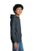 Gildan 18500B/G185B Youth Pill Resistant Hooded Sweatshirt Hoodie w/ Pouch Pocket Heather Dark Grey Model Side