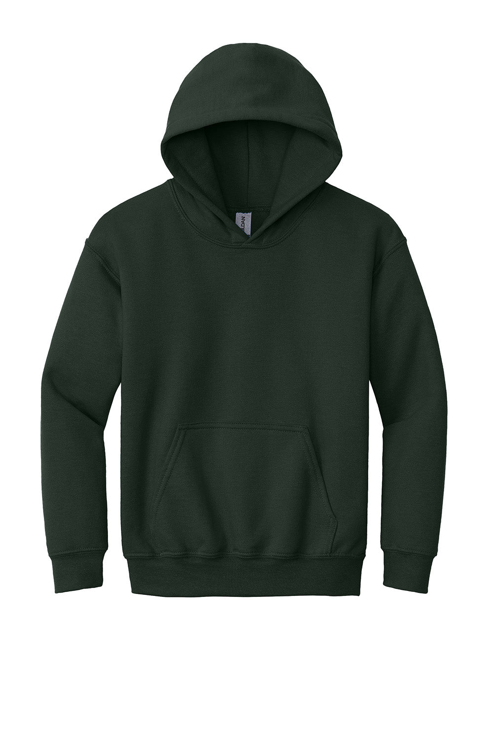 Gildan 18500B/G185B Youth Pill Resistant Hooded Sweatshirt Hoodie w/ Pouch Pocket Forest Green Flat Front