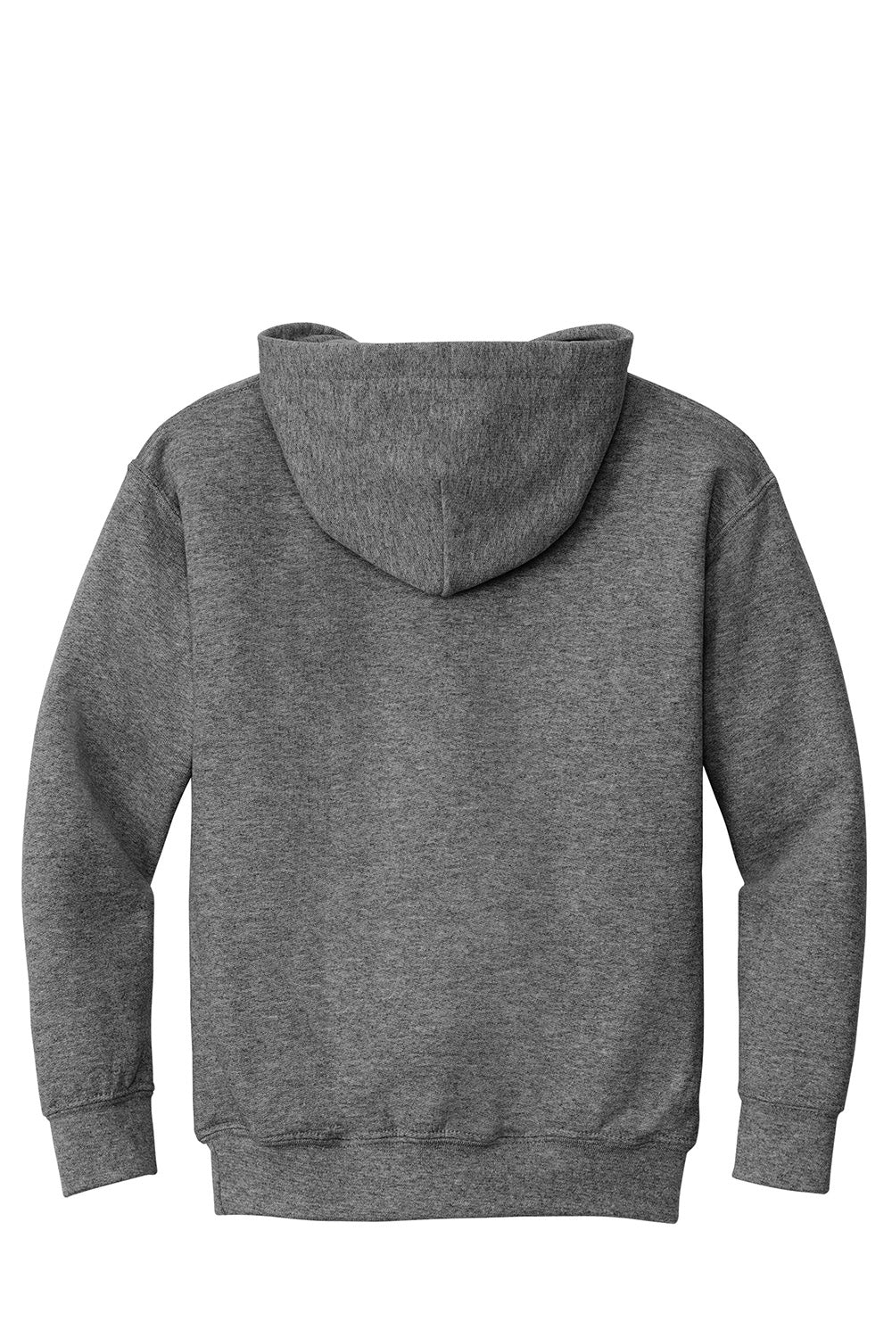 Gildan 18500B/G185B Youth Pill Resistant Hooded Sweatshirt Hoodie w/ Pouch Pocket Heather Graphite Grey Flat Back