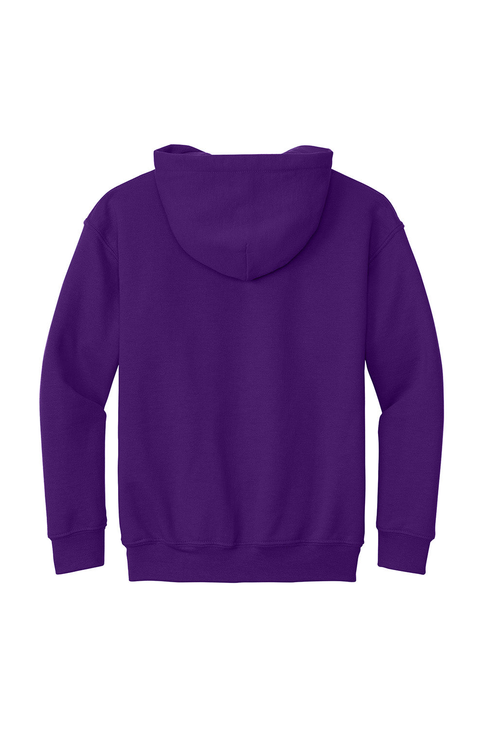 Gildan 18500B/G185B Youth Pill Resistant Hooded Sweatshirt Hoodie w/ Pouch Pocket Purple Flat Back