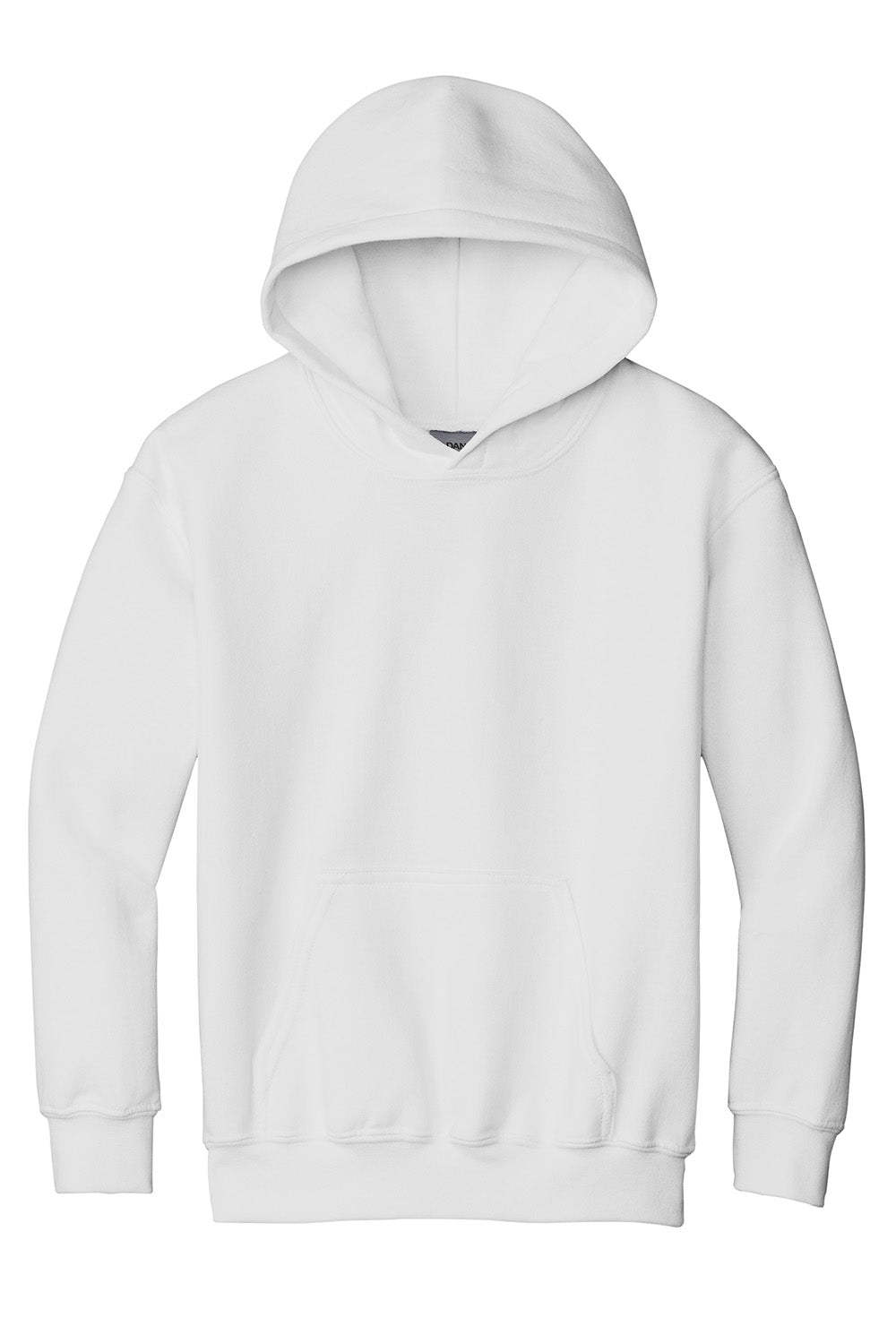 Gildan 18500B/G185B Youth Pill Resistant Hooded Sweatshirt Hoodie w/ Pouch Pocket White Flat Front