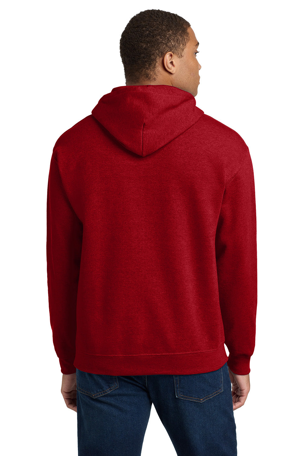 Gildan 18500/G185 Mens Pill Resistant Hooded Sweatshirt Hoodie w/ Pouch Pocket Antique Cherry Red Model Back