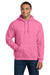 Gildan 18500/G185 Mens Pill Resistant Hooded Sweatshirt Hoodie w/ Pouch Pocket Azalea Pink Model Front